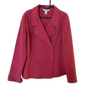 Real Clothes Saks Fifth Avenue double breasted pink wool jacket coat